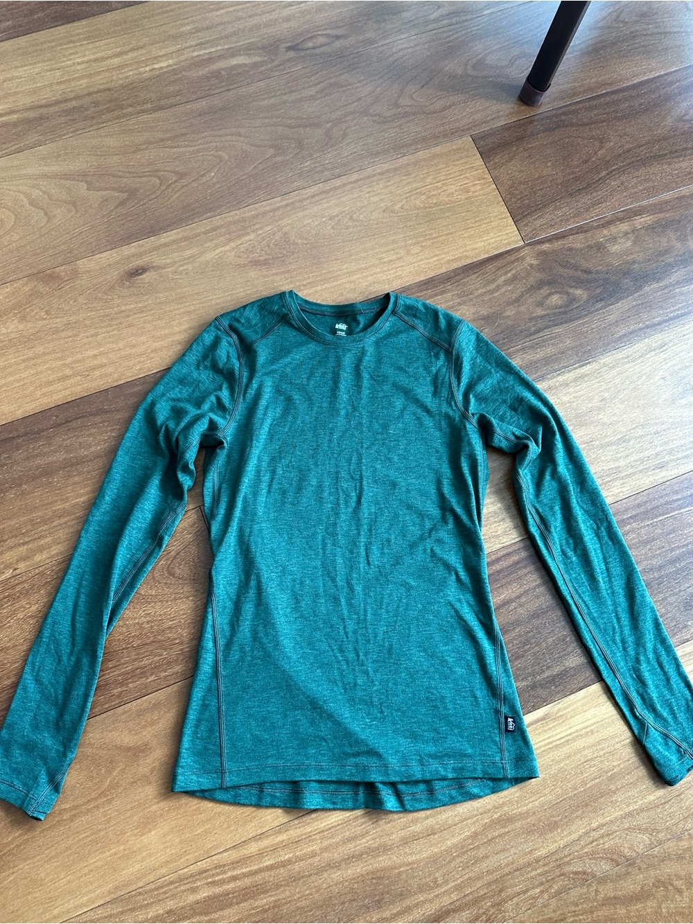 REI Co-op Midweight Base Layer Top Women’s XS Green Long Sleeve Thumbholes